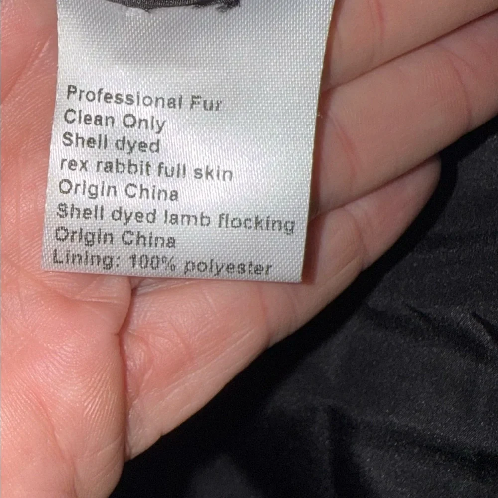 Blue Duck Rex rabbit Fur & lamb flocking Shearling Coat medium - Picture 5 of 5